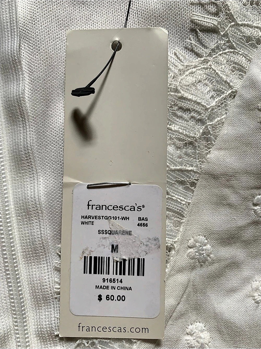 Francesca’s Harvest Moon White Midi Dress Size Medium NWT - Picture 11 of 11